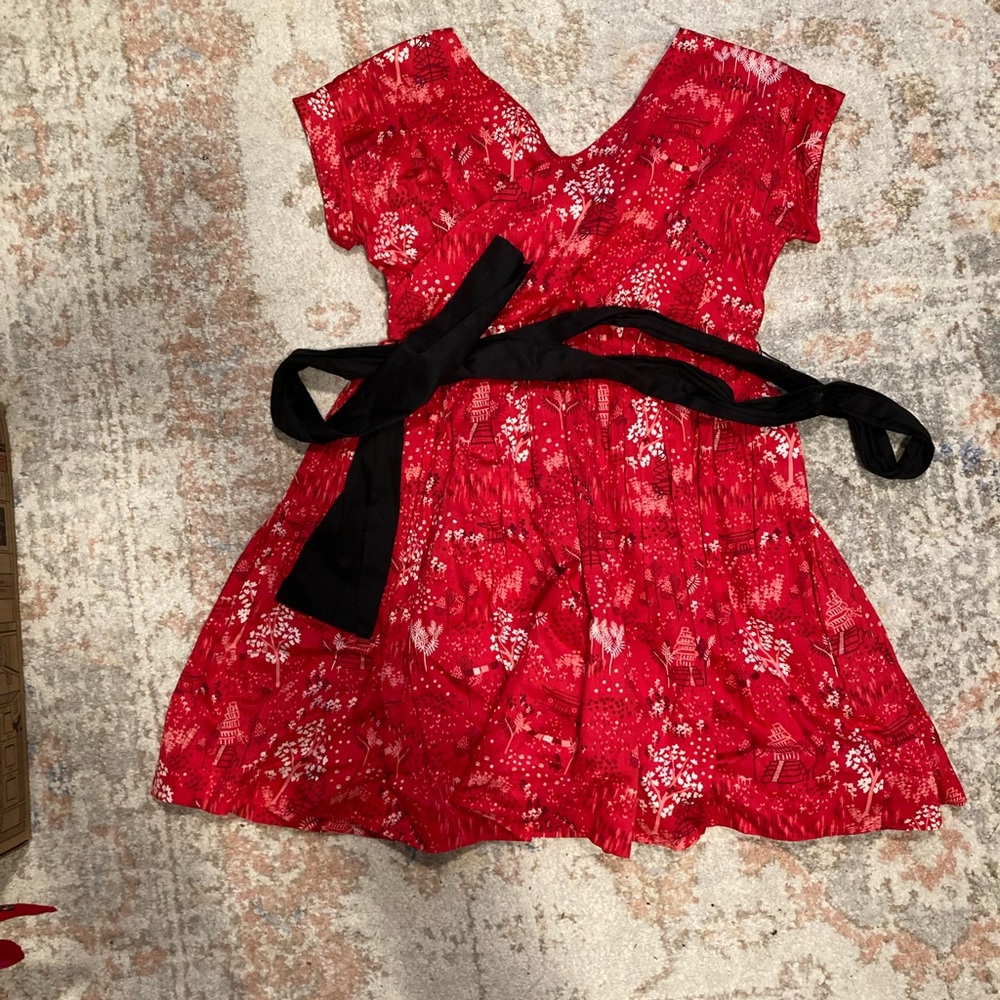 NWOT Tea Collection girls ruffle dress with bow sash size 10